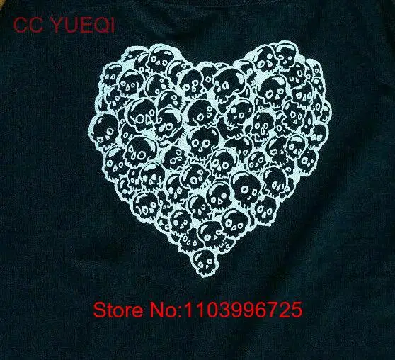 Heart of Skulls Gothic Witchy Merch T-Shirt by Mike Vivisector