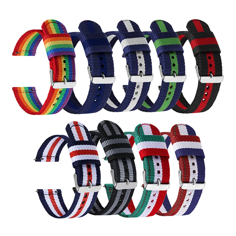 Universal Nylon Armband 20mm 22mm Quick Release für Militär Armband Uhr Zubehör Ersatz Armband Frauen Männer band – Detail 1