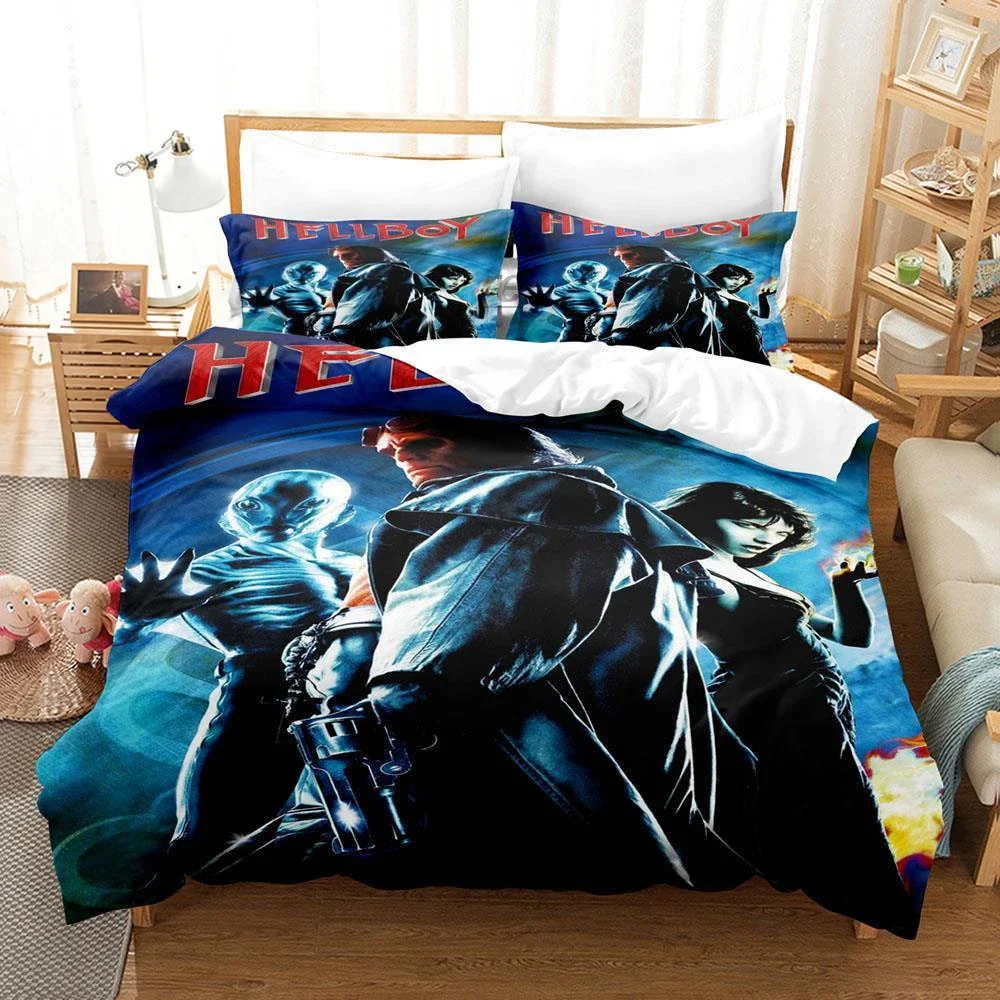 2024 The Film Hellboy Bedding Set Single Twin Full Queen King Size Aldult Duvet Cover Sets for Boys Bedroom 3D Printed Bed Sheet