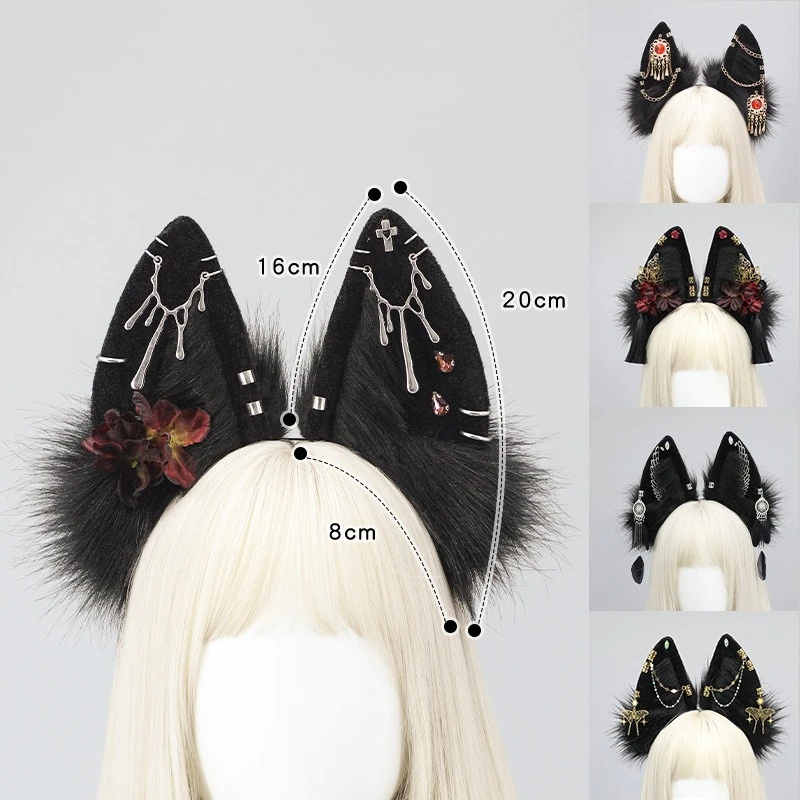 عصابة رأس على شكل آذان الذئب الغريبة الداكنة |   أنوبيس تأثيري غطاء الرأس |   آذان حيوانات ابن آوى مصرية KC للمواصلات