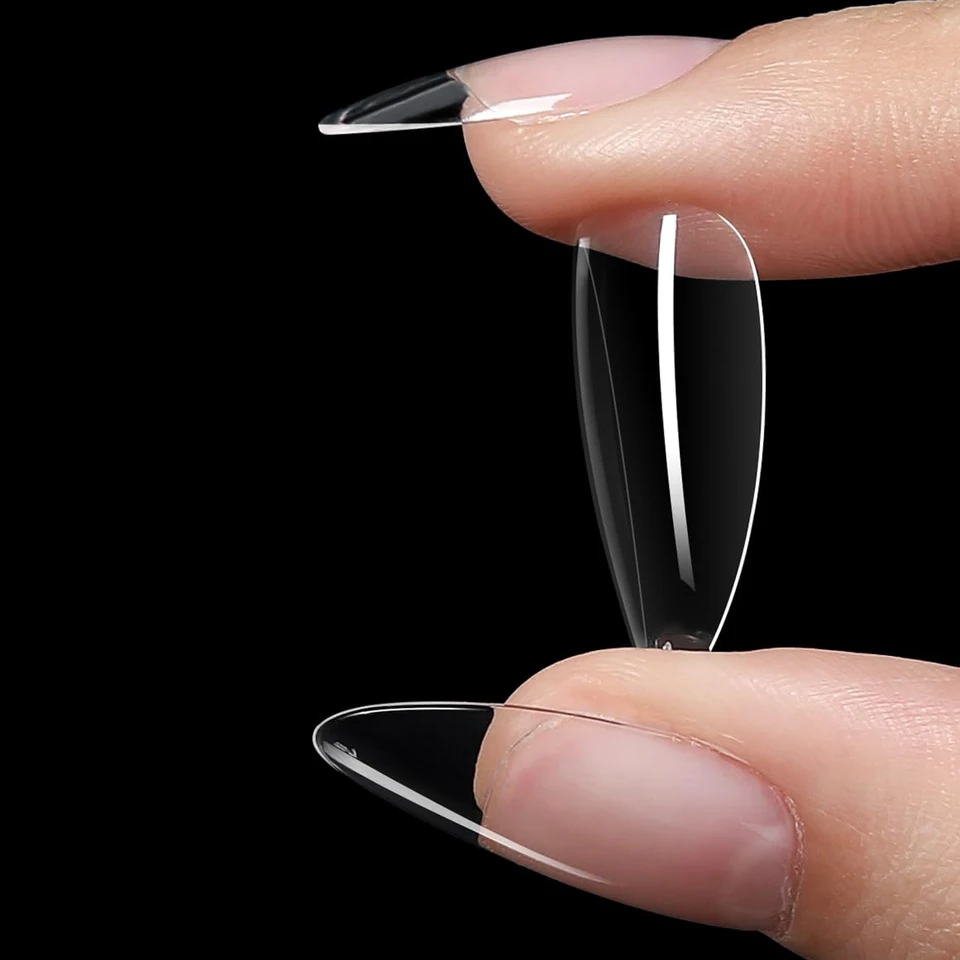 600 piezas de puntas de uñas transparentes, formas variadas, tamaños 10/12, para uñas postizas 3