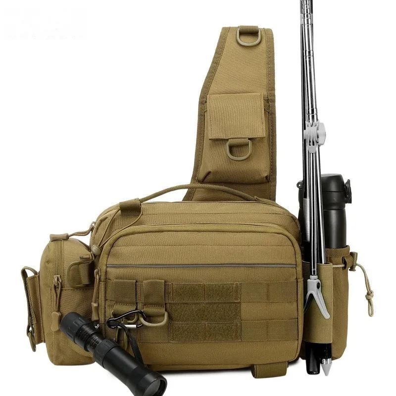 

Fishing Bag Multi Functional Fishing Diagonal Cross Bag Men Tactical Outdoor Large Capacity Tourism Mountaineering Bag