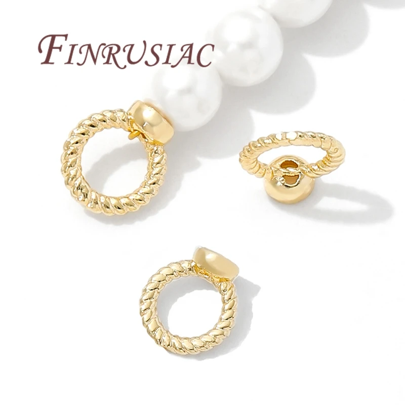 7.5mm End Connecting Ring 18K Gold Plated Round Closed Connector with 2 Hole Rings,Jewelry Connectors