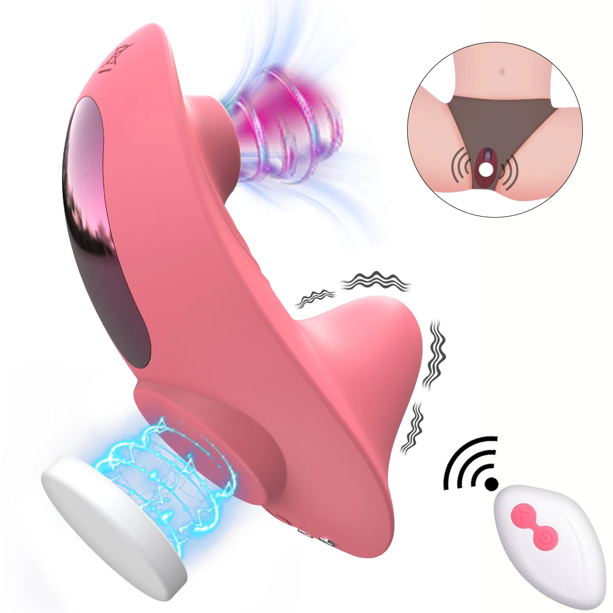Wearable Sucking Vibrator 10 Mode Remote Control Sucker Vibrator Vagina Clitoris Stimulator Double motor Oral Sex Toys for Women
