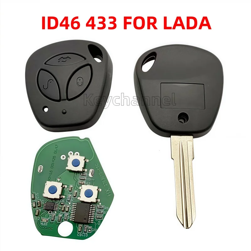 

Брелок с 3 кнопками, дистанционный ключ от автомобиля ID46 433 МГц PCF7941, брелок для ключей от автомобиля для Lada Xray Granta Sedan Sport Kalina Vesta Priora