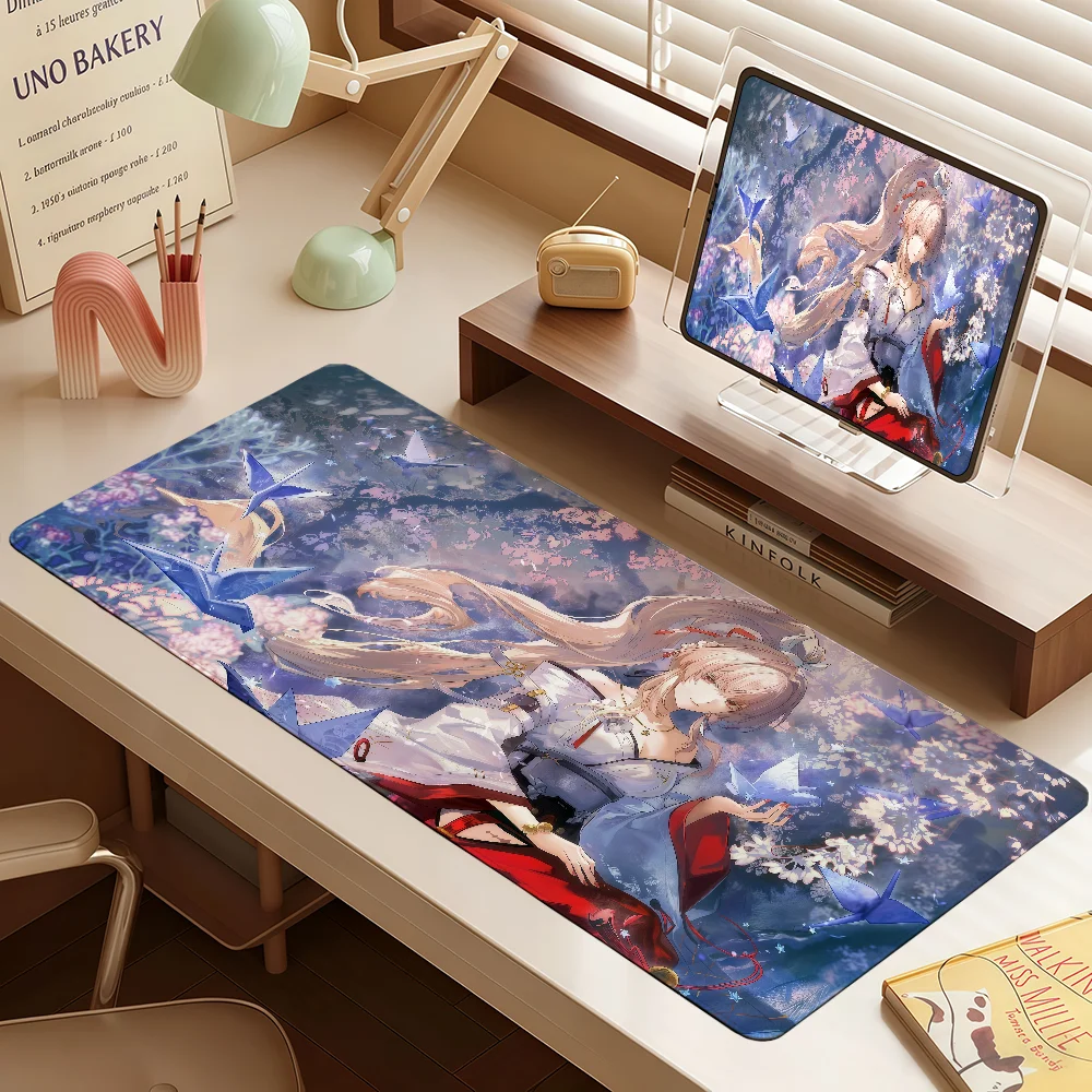 Hiyuki Wuthering Waves Mouse Pad Large Non-slip Lockedge Desktop Computer Desk Mat Keyboard Writing MousePad Office Game Student