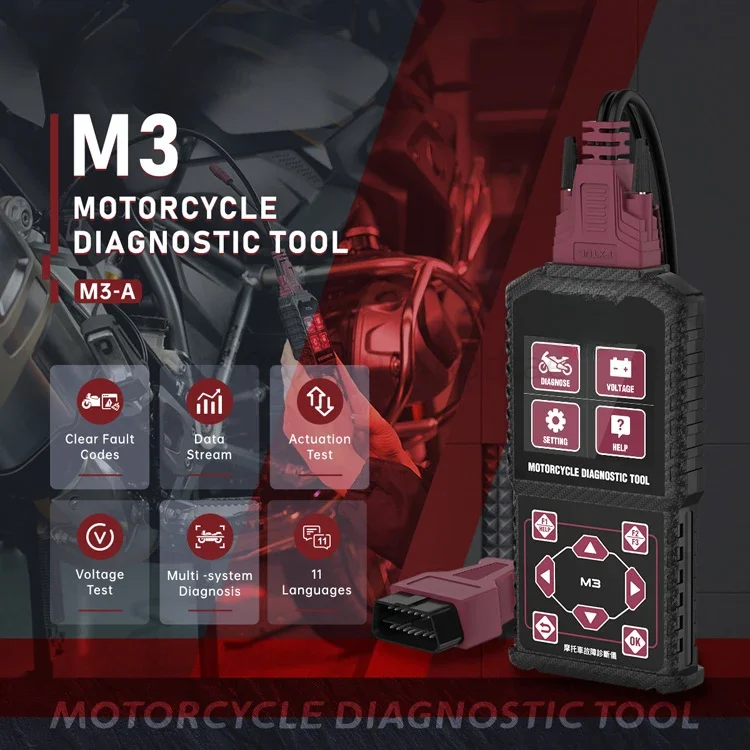 M3 Motorcycle Diagnostic Tool OBD2 Code Reader Scan Tool For Motorcycle