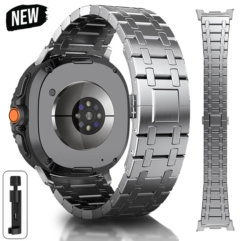 سوار معدني من الفولاذ المقاوم للصدأ لساعة سامسونج جالاكسي Watch8 44 مللي متر 40 مللي متر سوار ربط لساعة سامسونج 8 كلاسيكي 46 مللي متر حزام بدون فجوات