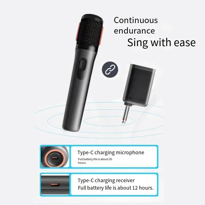 Party Box UHF Wireless Microphone Two Channel Wireless Mic for Karaoke And Public Address Dynamic Handheld Microphone System