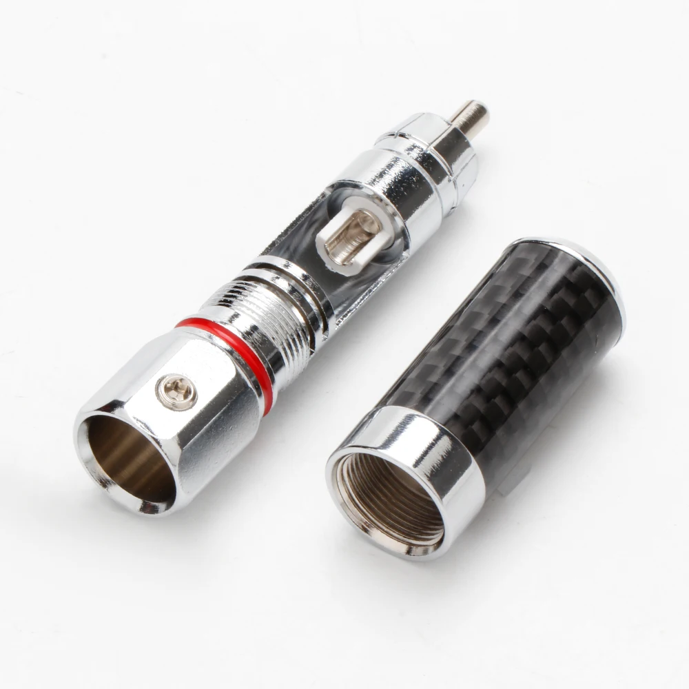 HIFI Carbon Fiber Shell RCA Stecker, Solder RCA Audio Jack, Lautsprecher Terminal, männlichen Solder Stecker, 4 Stück – Detail 5