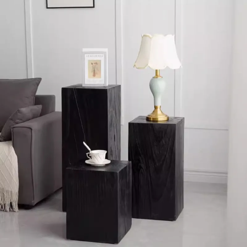 &Modern Design Square Carbonized Bamboo Console Table for Living Room Home Furniture