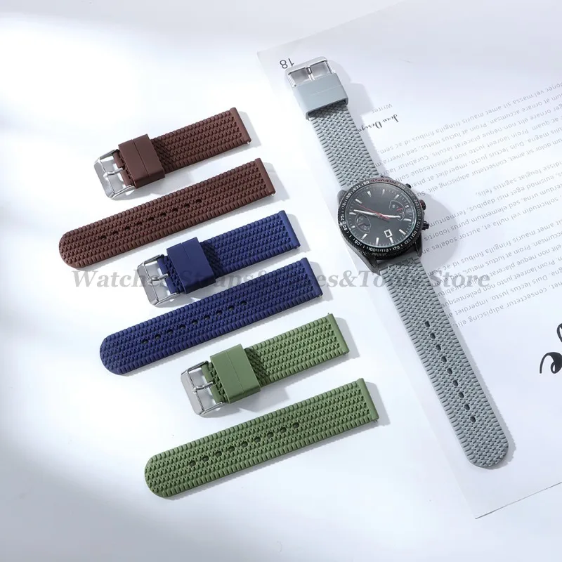 Soft Silicone Watch Bands Quick Release Rubber Watch Strap 18mm 20mm 22mm 24mm for Omega for Huawei Watch Replacement Wristband image 6