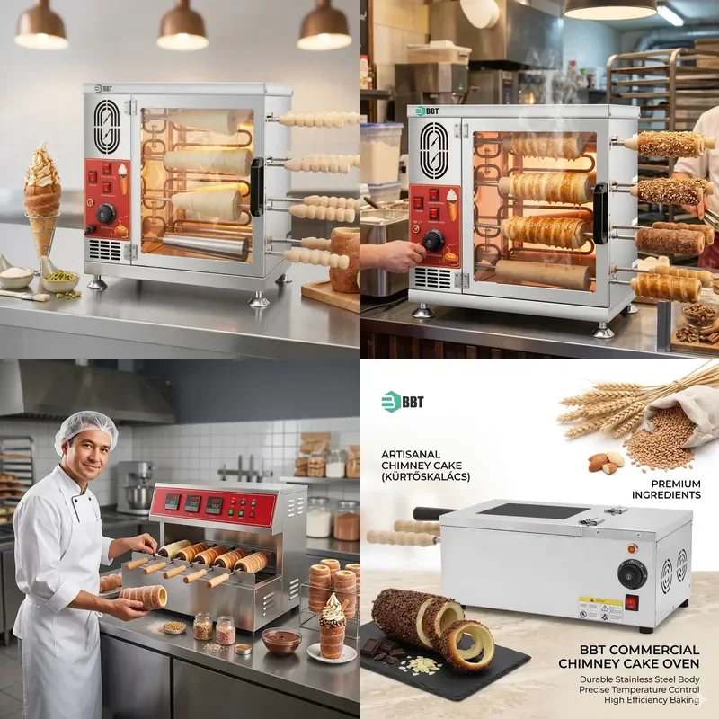 Temperature Controlled Electric Chimney Cake Roaster Oven for Cafes and Food Courts