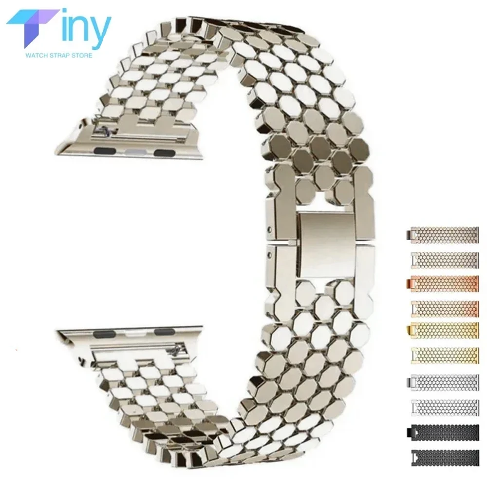 Stainless Steel Band for Apple Watch Strap 45mm 42mm 40mm 41mm 44mm Metal Strap for IWatch Ultra 2 Series 9 8 7 6 SE 5 Bracelet