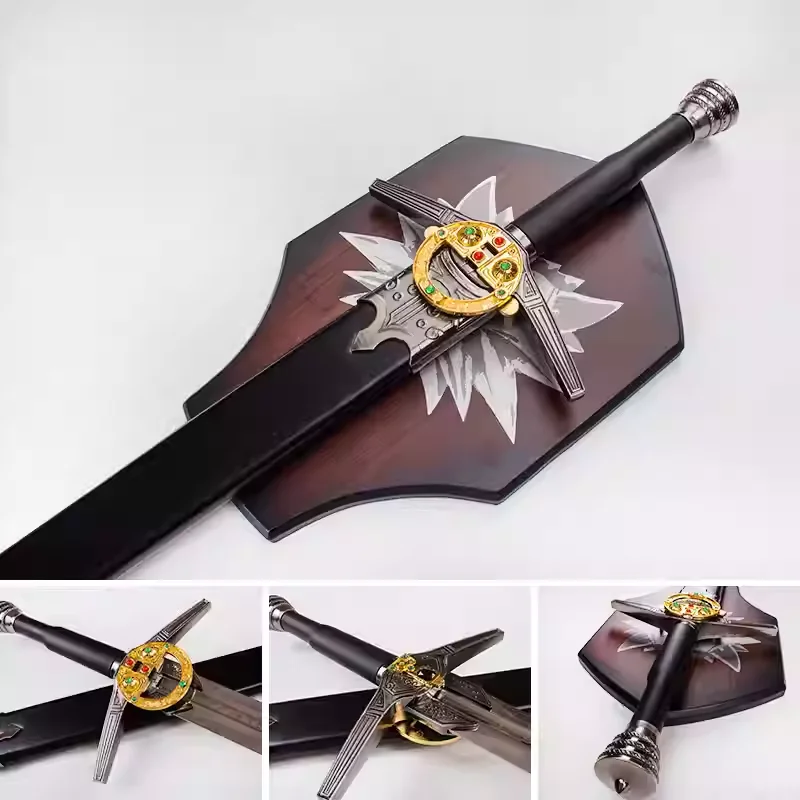 Wild Hunt White Wolf Steel Sword Livia Geralt Western Sword cosplay Film katana Stainless Steel Blade Not Sharp Role-playing