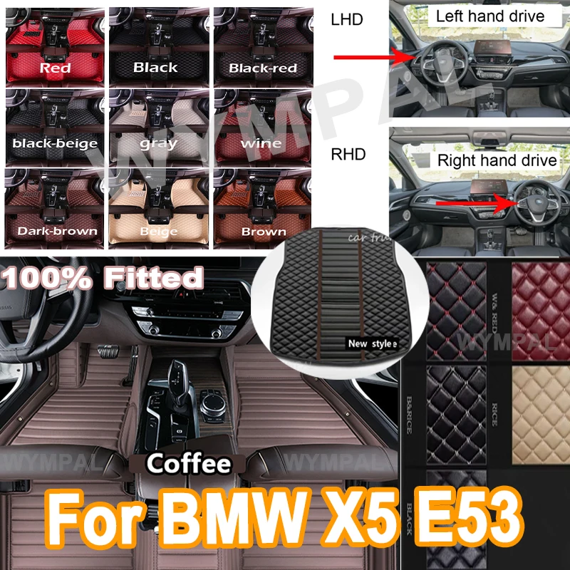 

Luxury Car floor Trunk mats for BMW X5 E53 2004 2005 2006 2007 Custom automobile carpet cover interior accessorie auto foot Pads