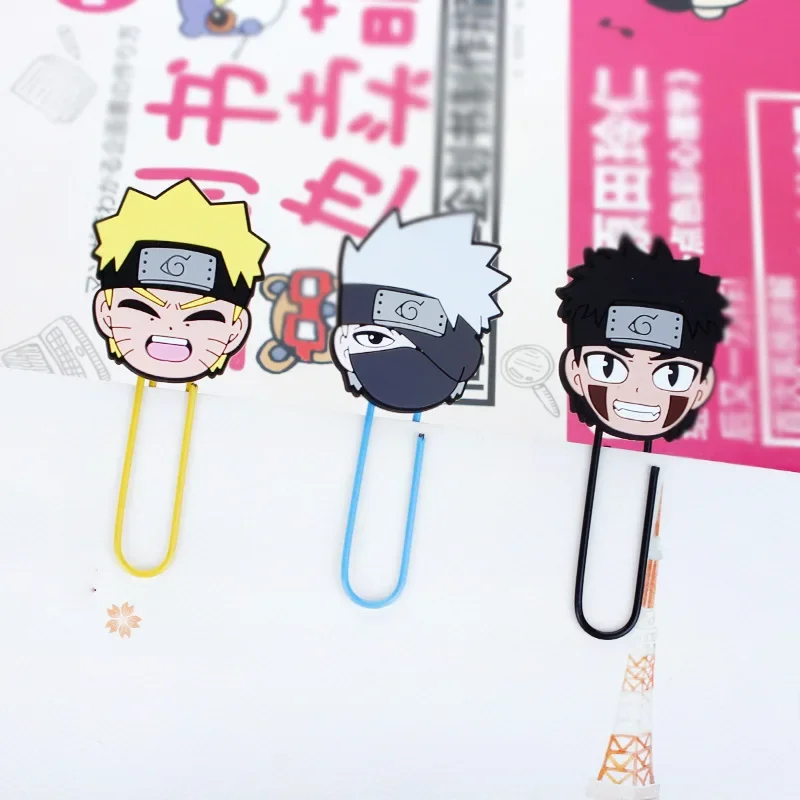 Naruto Paper Clips Binder for Child Stationery Cute School Supplies Bookmarks PaperClips Office Accessories Anime Figure Gifts