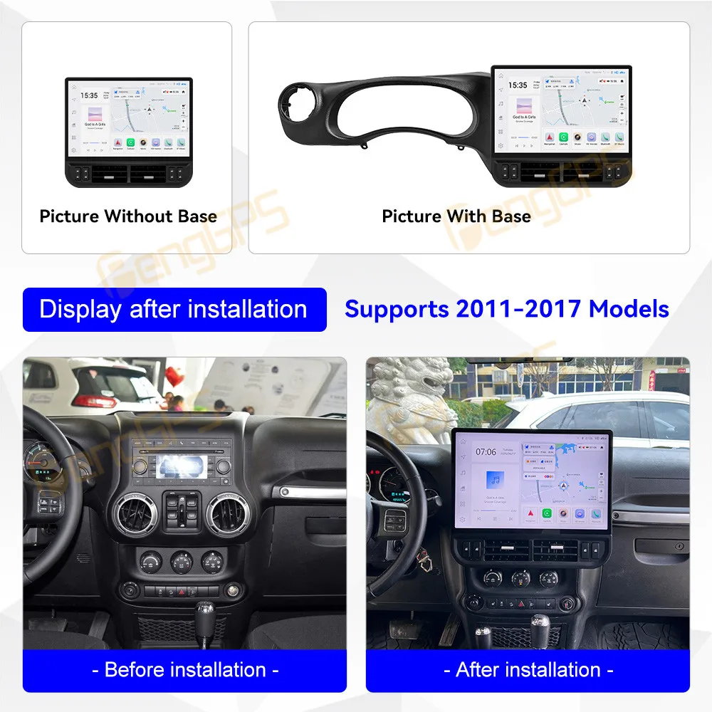 16.8'' 8+128GB For Jeep Wrangler JK 2011-2017 Car Stereo Radio Wireless Apple Carplay Android 13 Head Unit Reversing Image WIFI