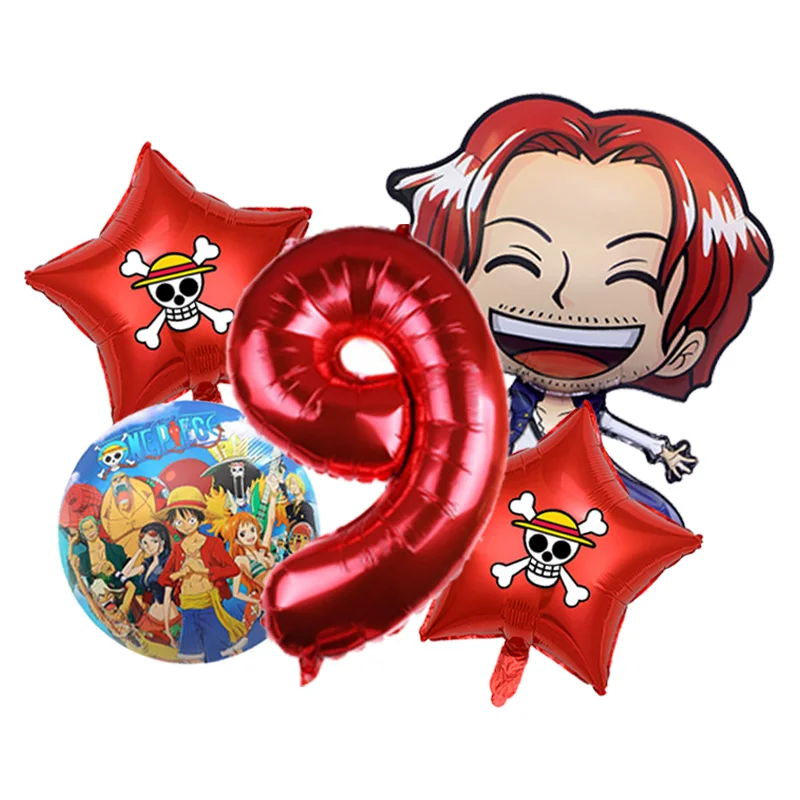One Piece Verjaardagsballonarrangement Luffy Strohoed Folie plus Glitter Accent Mylar voor Kinderen Anime Taarttafeldecoratie