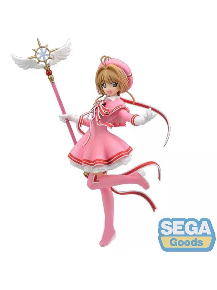 Original Sega  Action Figure Cardcaptor Sakura Kinomoto Sakura Kawaii 22cm Pvc Anime Figure Collection Model Room Decor Gift