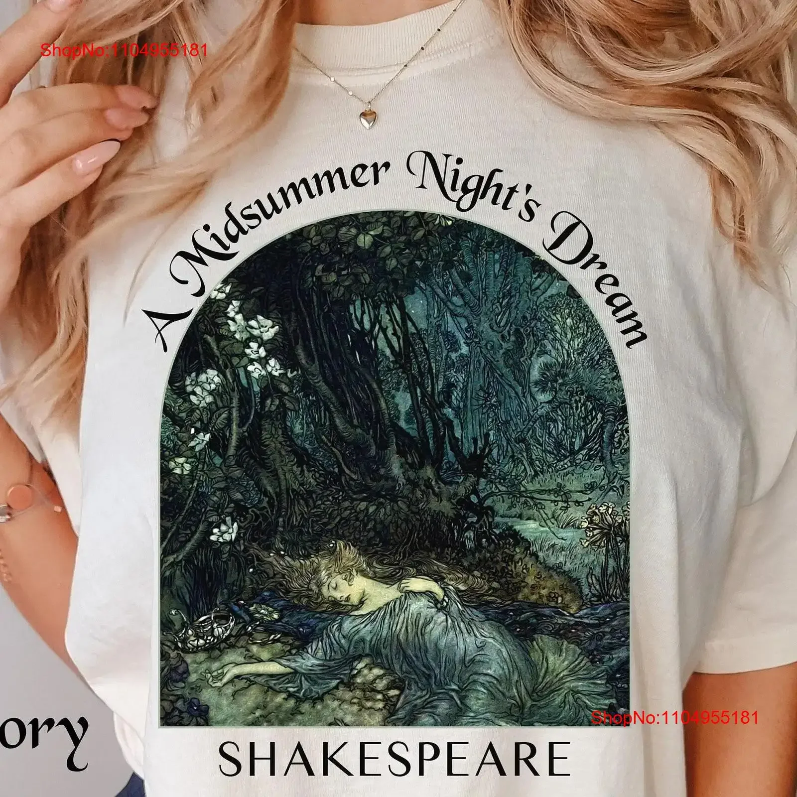 

A Midsummer Night's Dream T Shirt Shakespeare Dark Academia Art Hoe Lovers Light PoeT vintage Washed Versatile Slightly fashion