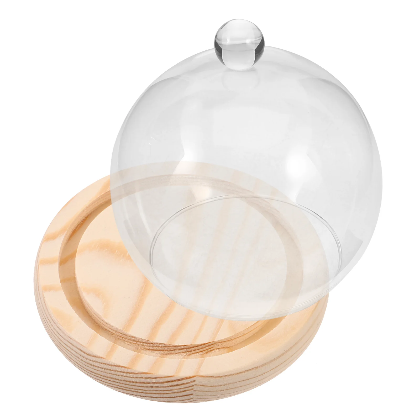 

12cm Glass Dome Base Clear Cloche for Micro L DIY Plant Pot Terrarium Vase Garden Decor Preservation Flower Art Craft