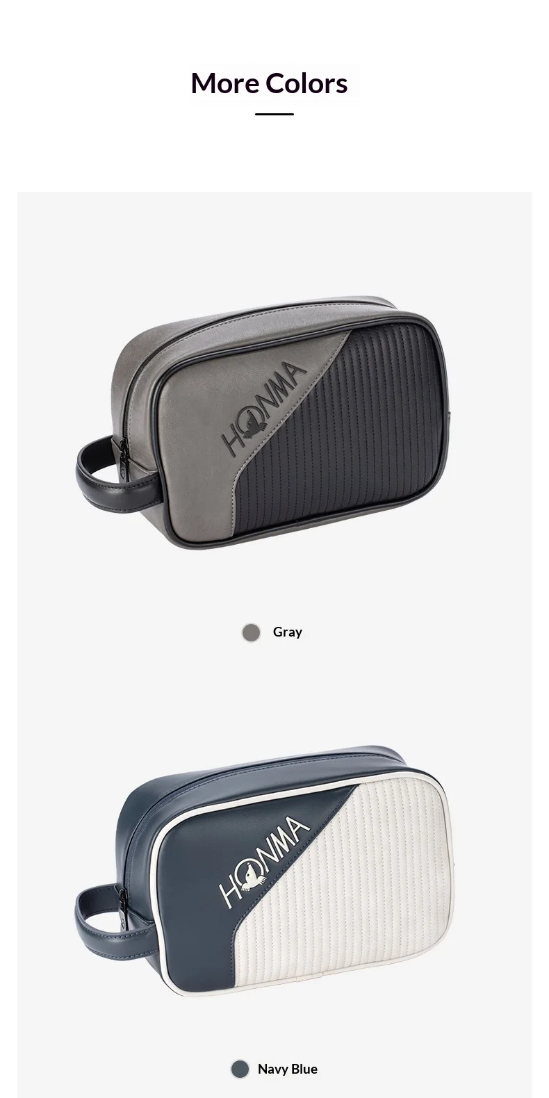 HONMA Golf Handbag PU Leather Portable Sports Bag Mini Tote Water-Resistant Golf Accessory Bag PB12613