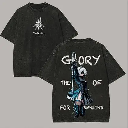 NieR Automata Washed T-shirt 2026 New Model personality Clot