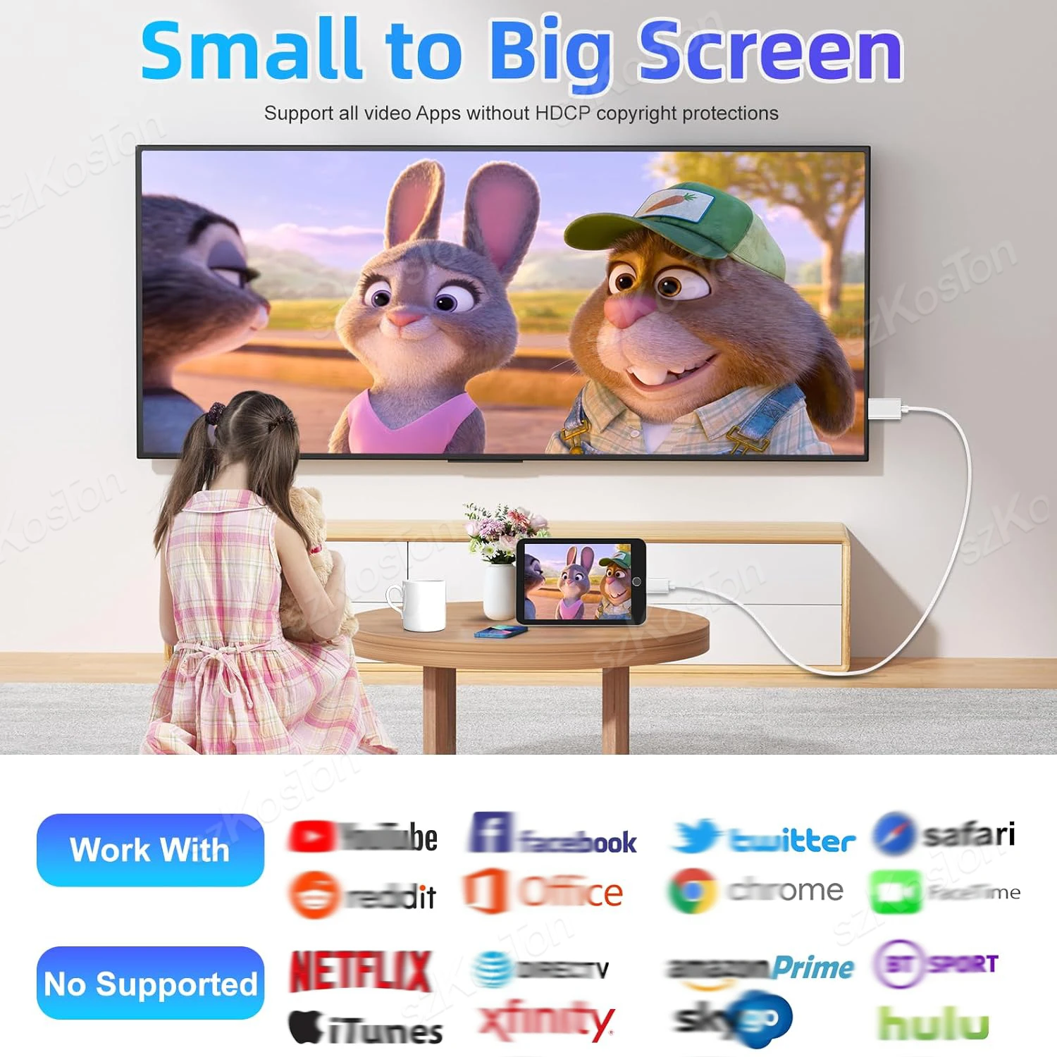 كابل 1080P HDTV لهاتف iPhone 14 13 12 11 كابل Lightnning إلى HDMI متوافق مع محول AV الرقمي عالي الدقة موصل شاشة المزامنة