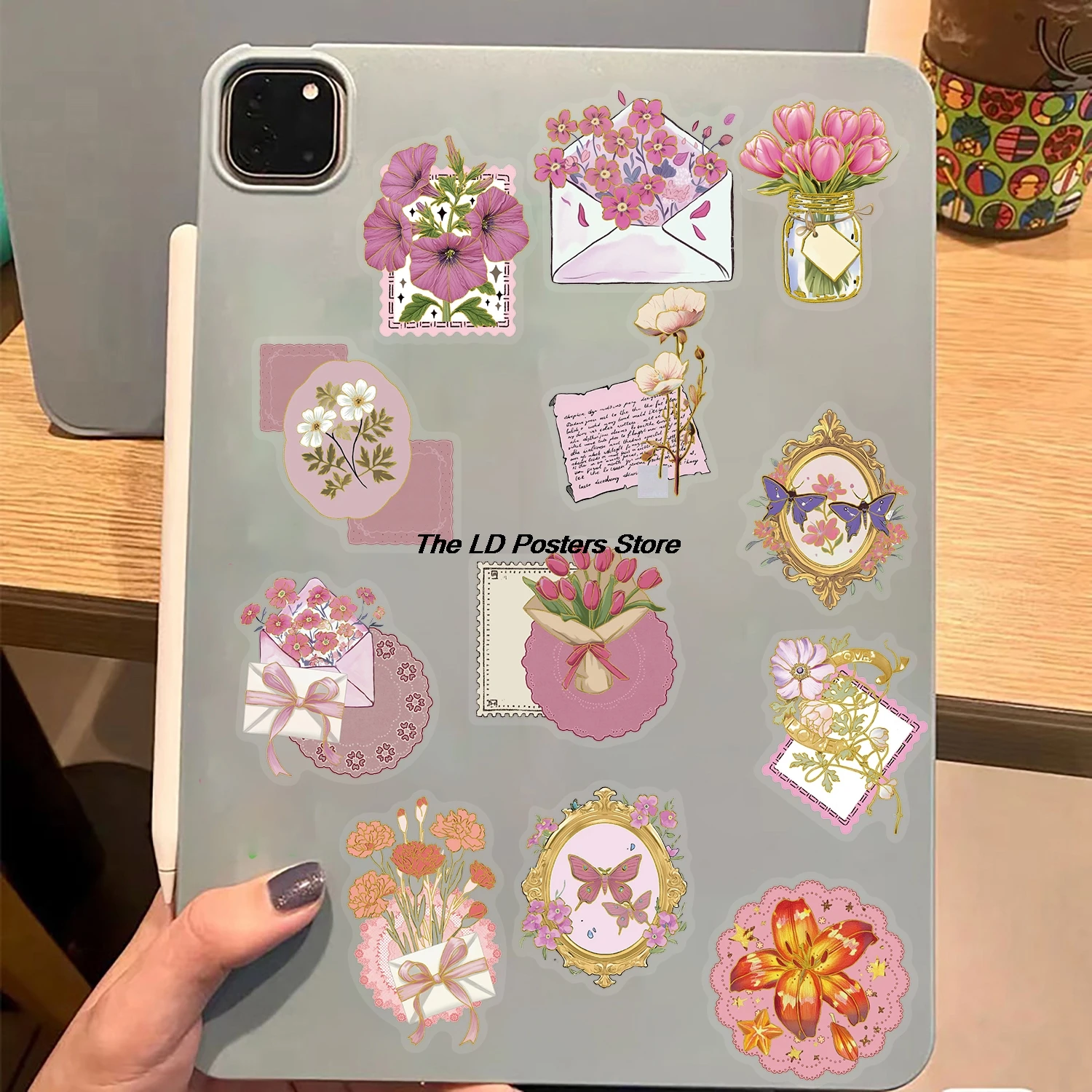 50PCS 2026 New Style Gold Stamping Sticker Full Of Creativity Beauty and Fashion Style DIY Hand Account Graffiti Collage