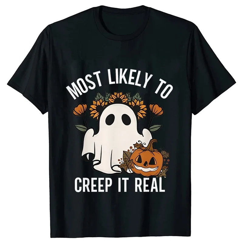 Najbardziej lubiany na imprezę Halloween Tees Women T-Shirt Cute Retro Boo Odzież damska Spooky Girls Trip Matching Halloween Y2k Tops