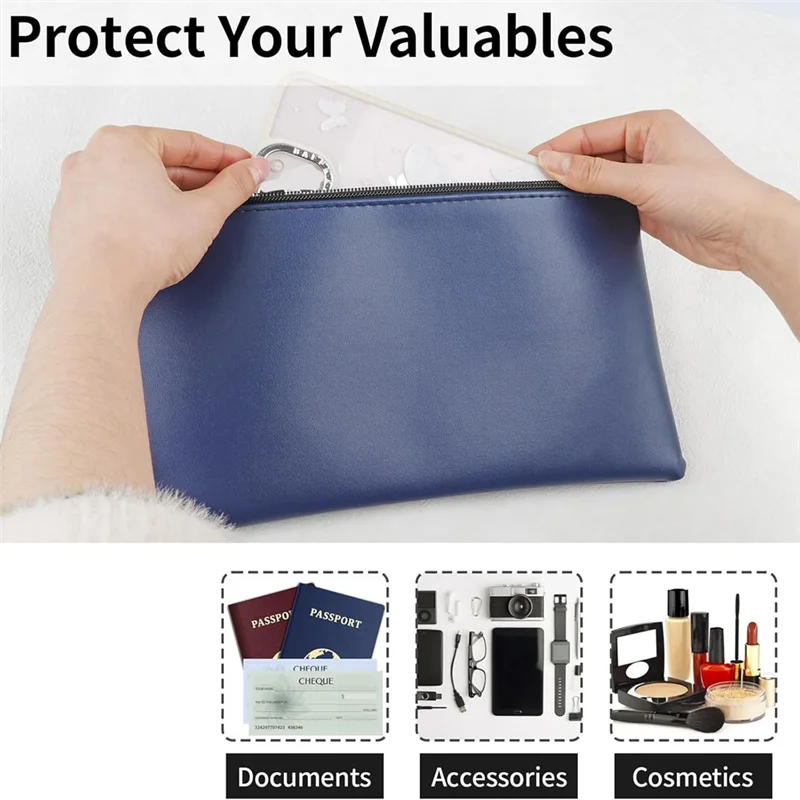 ABAN Zippered Money Pocket 11 X 6.25 Inches, Secure Bank Pocket Forcoins, Bills, Checks, Invoices, Cosmetics