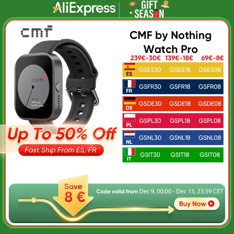 Cmf durch nichts Uhr pro Smartwatch 1.96 "amoled Display 340mah Batterie Sport modi GPS BT fordert