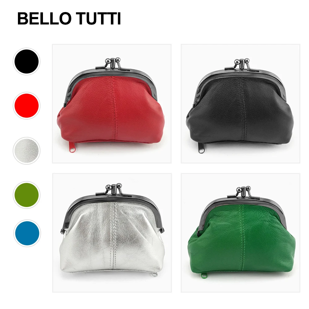 BELLO TUTTI Original New Mini Coin Purses Women Genuine Leather Sheepskin Small Wallets Metal Hasp Change Card Handbag Money Bag