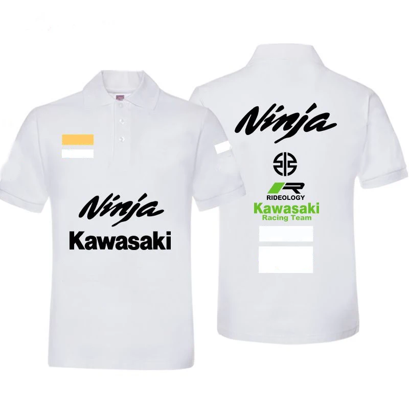 New all-match Kawasakis motorcycle short-sleeved polo shirt for men and women racing fans t-shirt cycling half-sleeved clothes