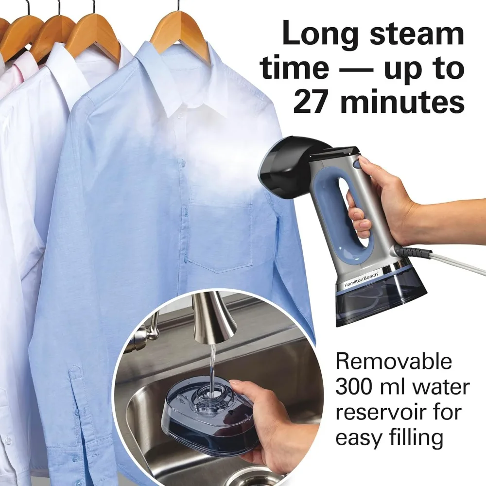 3-in-1 Handheld Garment Steamer for Clothes & Steam Iron, 45 Second Heat-Up with 1700 Watts, 27 Minutes of Steam, Auto Shutoff