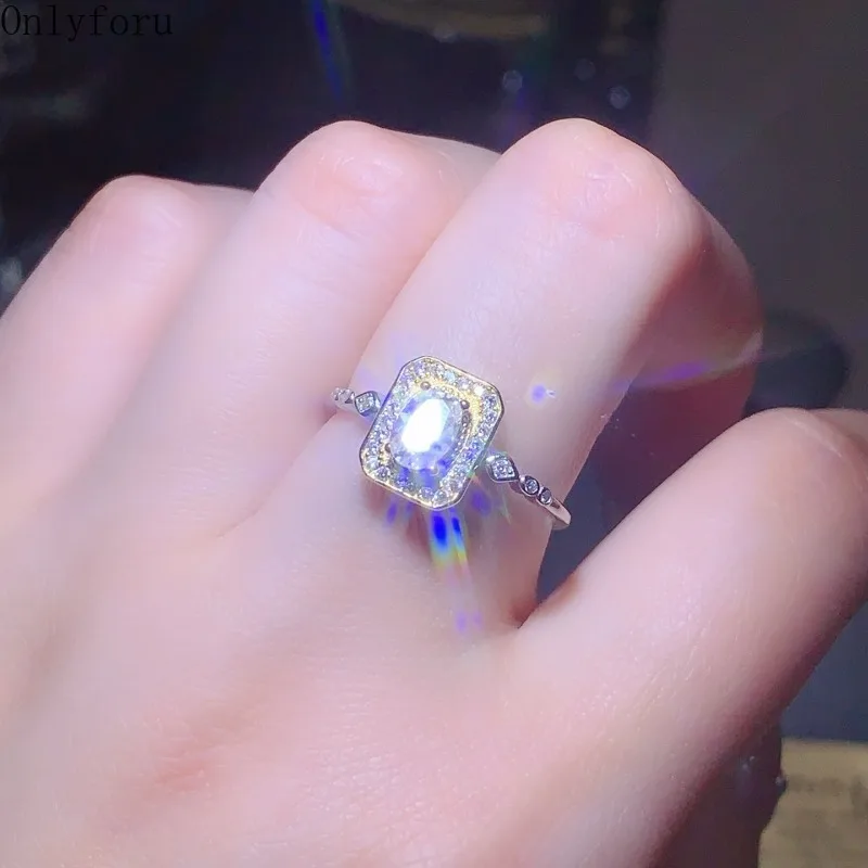 

Oval Cut D Color Moissanite Rings for Women 100% 925 Sterling Silver Plated 18K Lab Diamond Rings