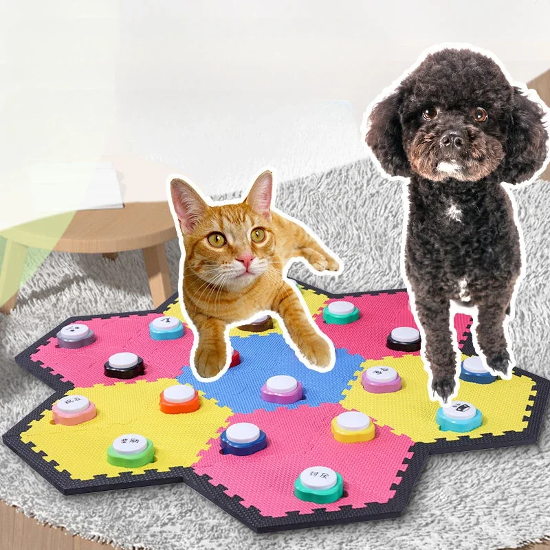 Mini Pet Recordable Communication Small Button Cat Toy Dog Dialogue Trainings Speaking Buttons Pronunciation Box