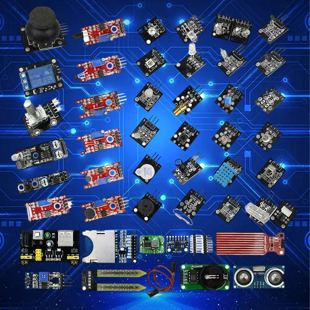 Sensor Module Starter Learning Suit 45 in 1 Sensor Module Starter Kit Better Than 37 in 1 Sensor Kit for Arduino R3 MEGA2560