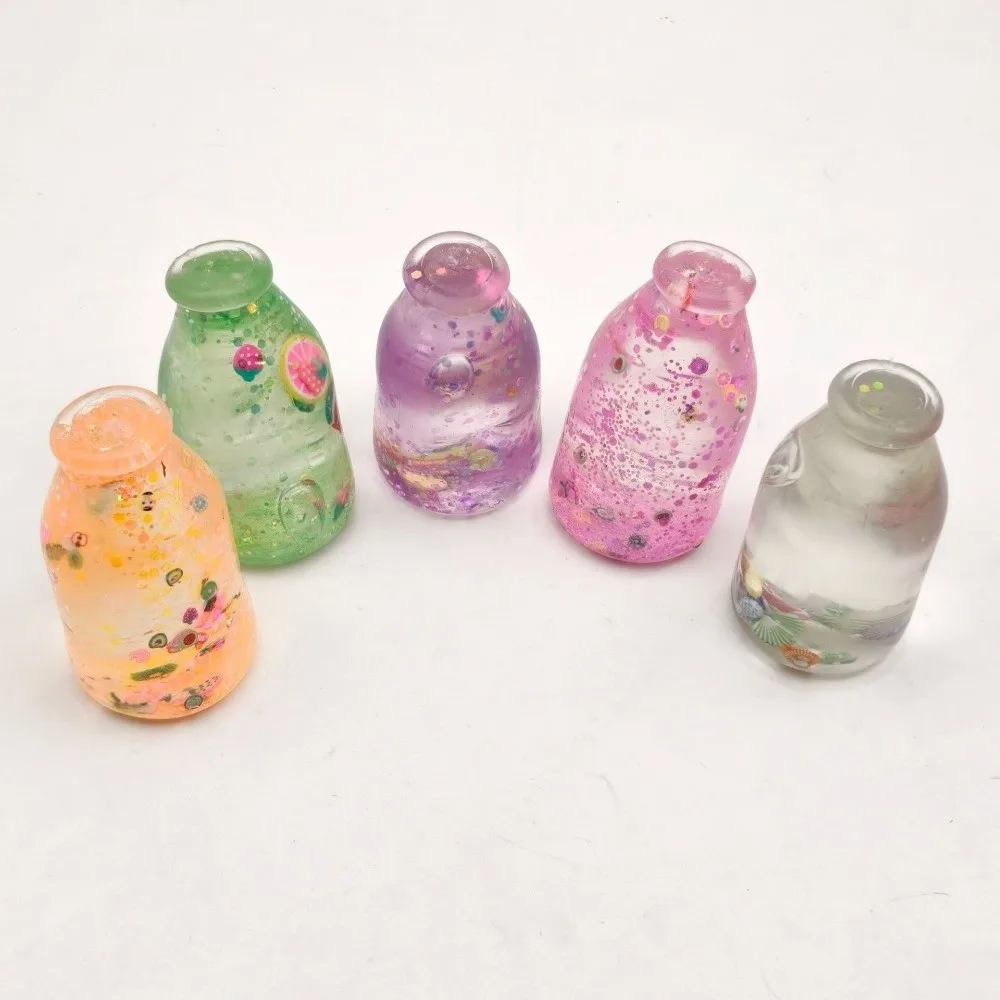 Maltose Fruit Bottle Soft Stress Relief Simulated Candy Bottle Flowing Sequins Decompression Slow Rebound for Adults Gift