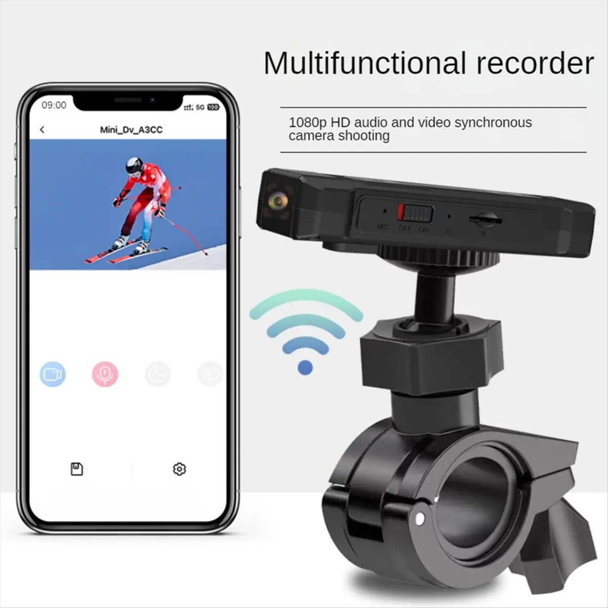 Motorcycle Cam Driving Recorder Waterproof Video Recorder Night Vision Digital Video Camera-ABLA