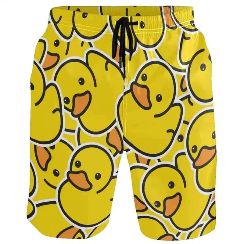 Men Beach Shorts Animal 3D Print Swim Trunks Cat Leopard Duck Pattern Sports Surf Board Summer Holiday Street Short Pants