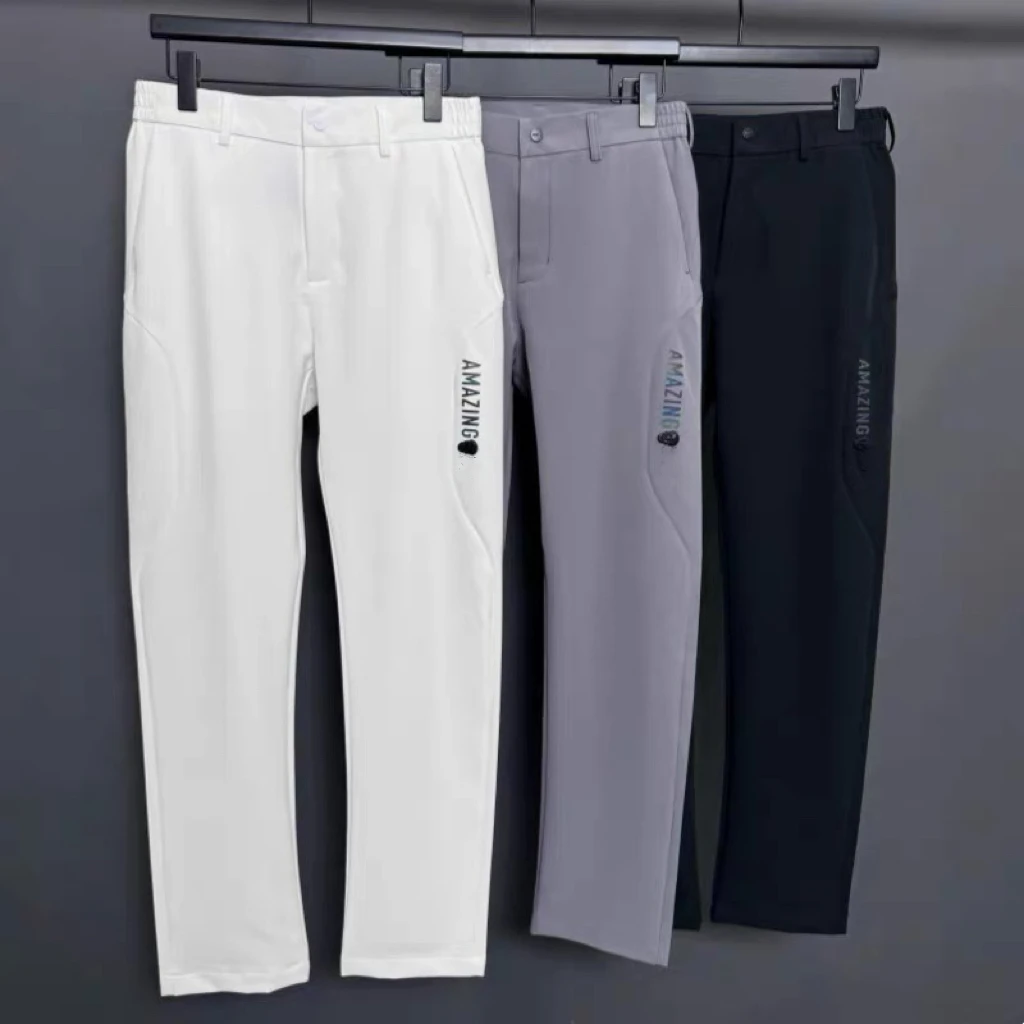 2026 Autumn New Men Golf Pants Outdoor Sports Golf Pants Elastic Quick-Dry Slim Fit Straight Leg Golf Trousers