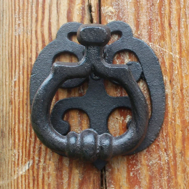 Cast Iron Door Knock Handle Home Decoration Wood Vintage Solid Antique Of American Style Garden