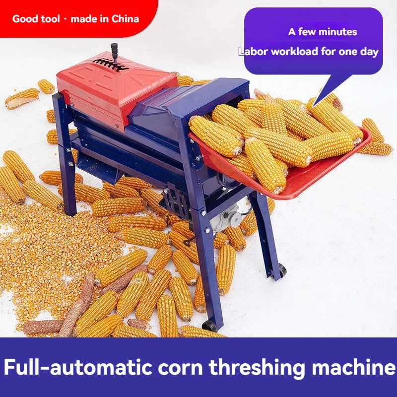 220V 4.5HP Automatic Corn Thresher High Efficiency Maize Sheller Machine for Farm Agricultural Use