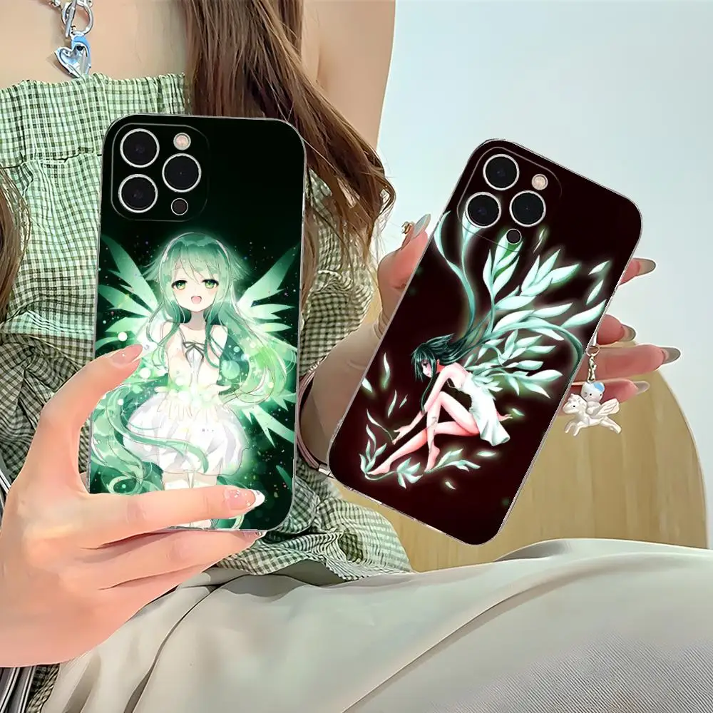 Saya no Uta حافظة هاتف محمول لهاتف آيفون 16 15 14 13 12 11 X XR XS 8 6 Pro Max Plus غطاء صغير شفاف اللون للهواتف الذكية الفاخرة