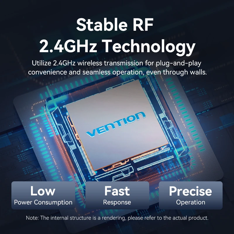 Vention 무선 레이저 포인터 프리젠터, 맥북 안드로이드 프로젝터용 프레젠테이션 펜, 100m, 2.4Ghz, USB C 타입, PPT 펜