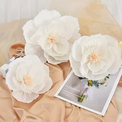 3pcs Set - Handcrafted Crepe Paper Flowers - Realistic Wall Backdrop Decor for Weddings, Birthdays, Baby Showers