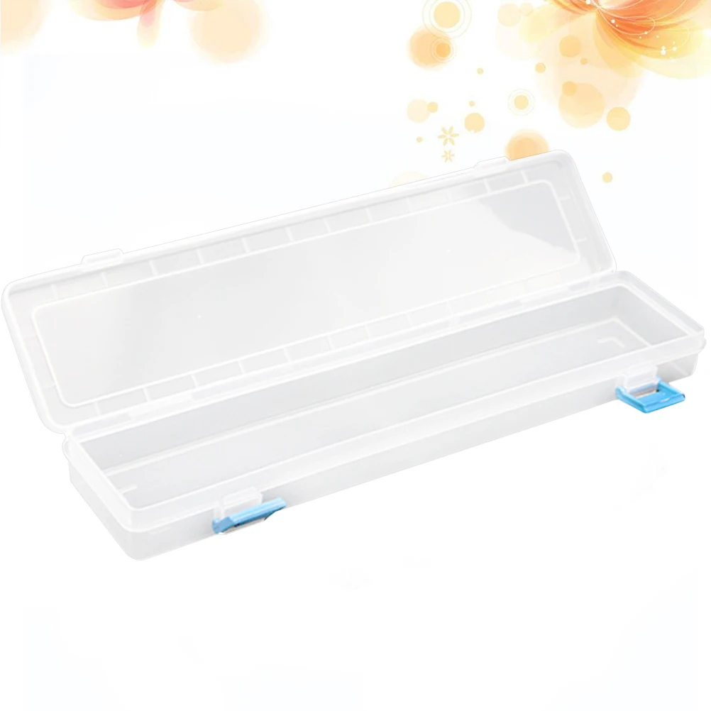 

1pc Transparent Pen Box Plastic Stationery Storage Box Portable Pen Holder Pencil Case Watercolors Box