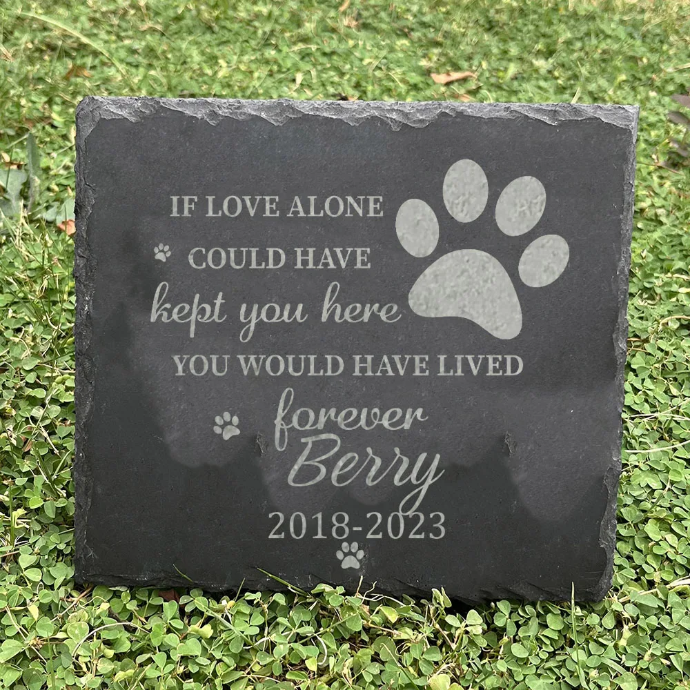 Pet Memorial Gift Custom Pet Memorial Garden Stone Slate Engraved Garden Slate with Dog Name Dog Loss Gifts